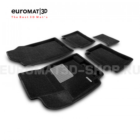 Текстильные 3D коврики Euromat3D Business в салон для Hyundai Solaris (2010-2016) № EMC3D-002922
