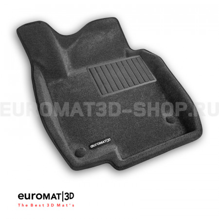 Текстильные 3D коврики Euromat3D Business в салон для Skoda Superb (2009-2014) № EMC3D-004509G Серые