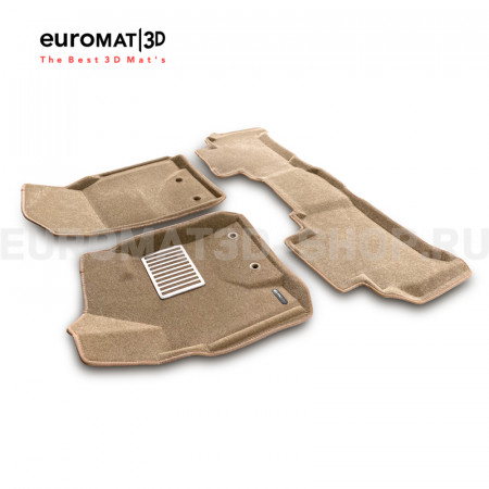 Текстильные 3D коврики Euromat3D Lux в салон для Toyota Land Cruiser 200 (2012-2021) № EM3D-005103T Бежевые