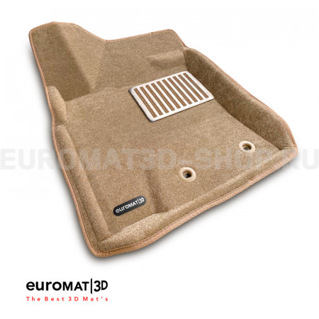 Текстильные 3D коврики Euromat3D Lux в салон для Toyota Land Cruiser 200 (2012-2021) № EM3D-005103T Бежевые