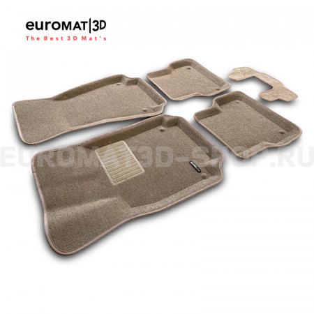 Текстильные 3D коврики Euromat3D Business в салон для Audi A6 (2011-2018) № EMC3D-001107T Бежевые