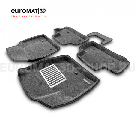 Текстильные 3D коврики Euromat3D Lux в салон для Land Rover Freelander II (2006-2014) № EM3D-003101G Серые