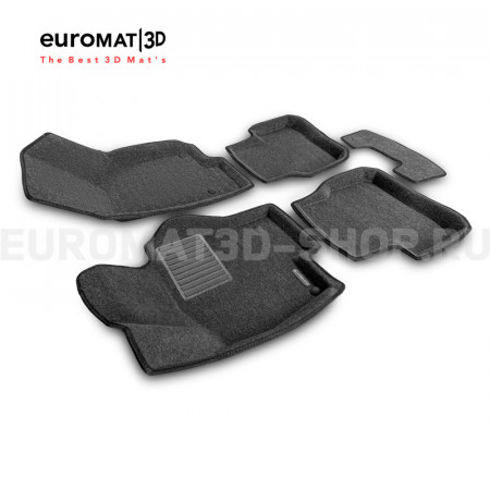 Текстильные 3D коврики Euromat3D Business в салон для Volkswagen Passat CC (2009-) № EMC3D-005412G Серые