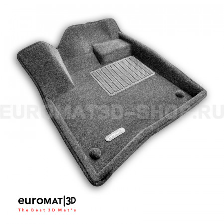 Текстильные 3D коврики Euromat3D Business в салон для Audi Q7 (2005-2014) № EMC3D-001105G Серые