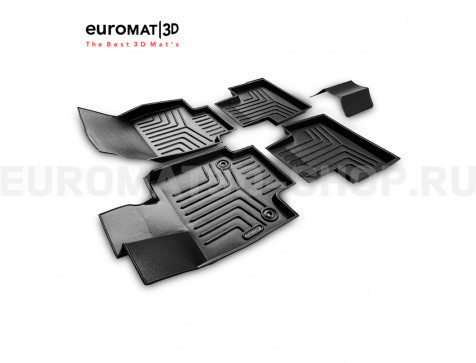 3D коврики Euromat3D Liner в салон для Toyota Rav 4 (2019-) (АКПП) № EM3DLI-005105
