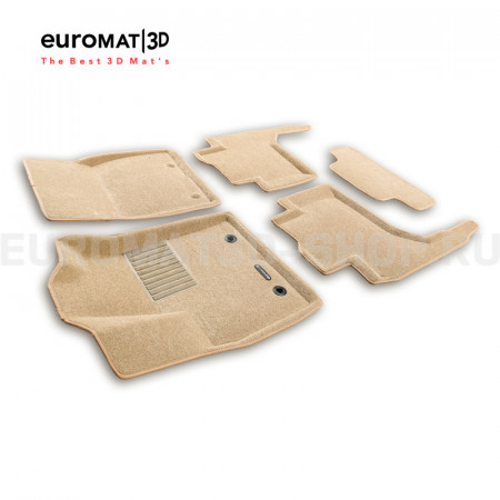 Текстильные 3D коврики Euromat3D Business в салон для Lexus LX600 (2021-) № EMC3D-005109T Бежевые
